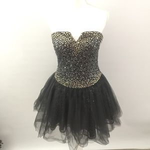 La Femme Strapless Prom Dress.